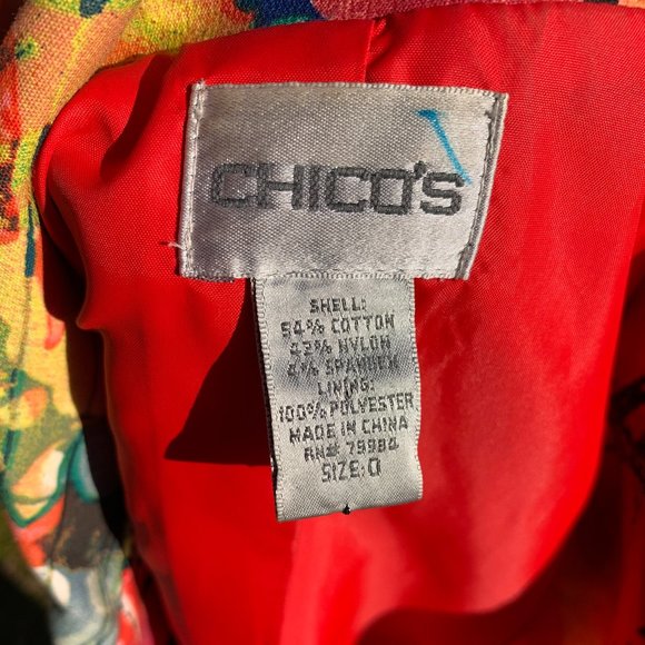 EUC Chico's printed jacket sz 0 (4/6) - Picture 3 of 4
